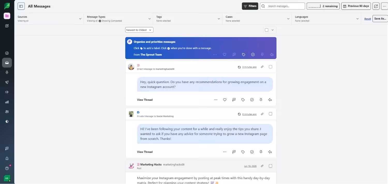 Sprout Social’s Smart Inbox