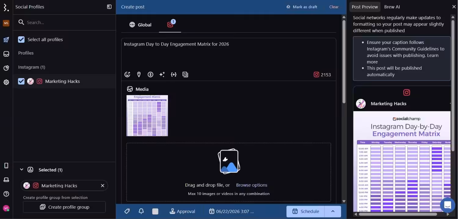 Statusbrew's Dashboard