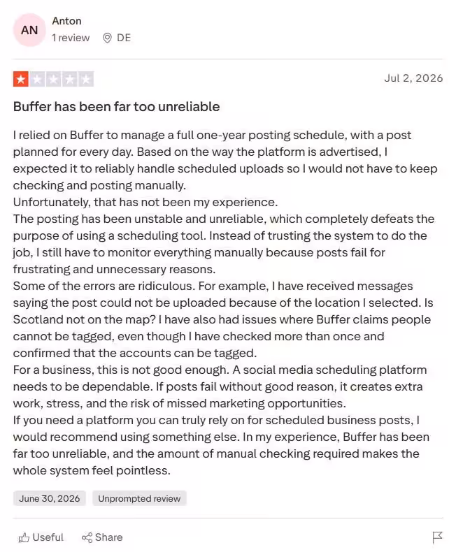 A Trustpilot User Reviewed Buffer