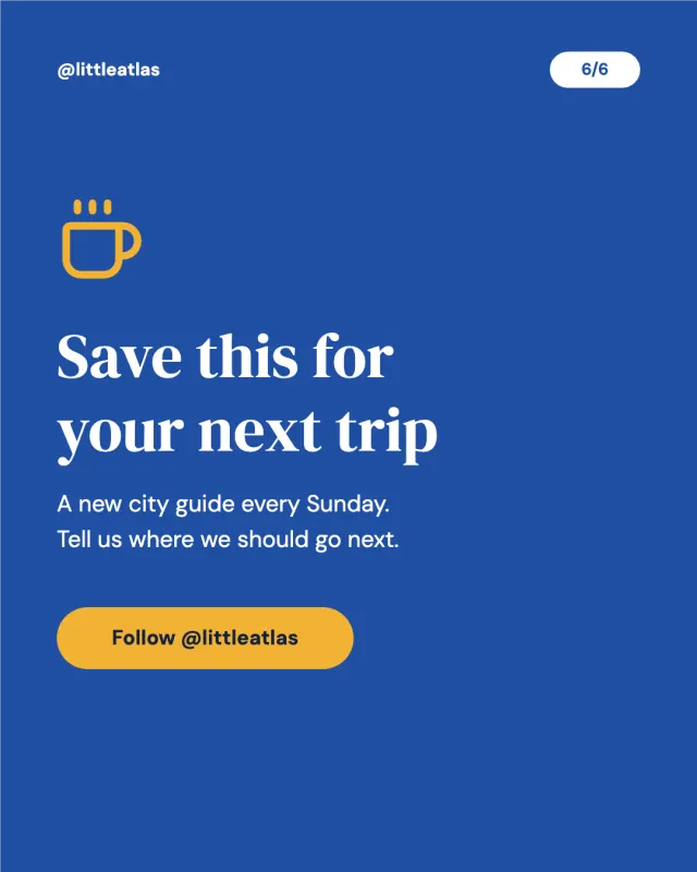Closing slide: Save this for your next trip, with a Follow button