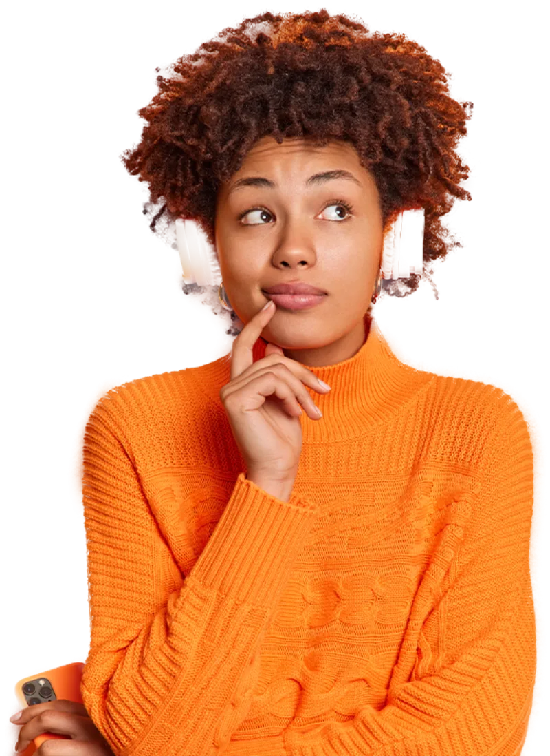 A person cut out by Remove background, hair included
