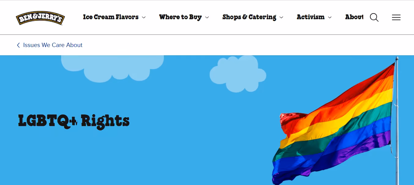 Ben & Jerry's Webpage