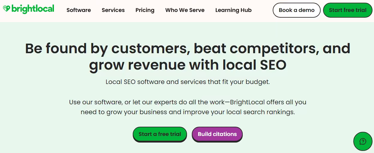 Top 20+ Google Business Profile (GBP) Management Tools in 2026 (Test & Tried) 19 BrightLocal's Landing Page