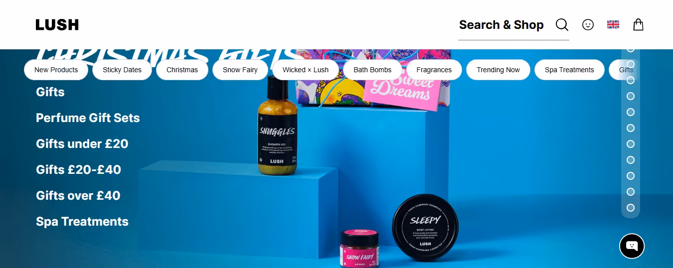 Lush Cosmetics Homepage