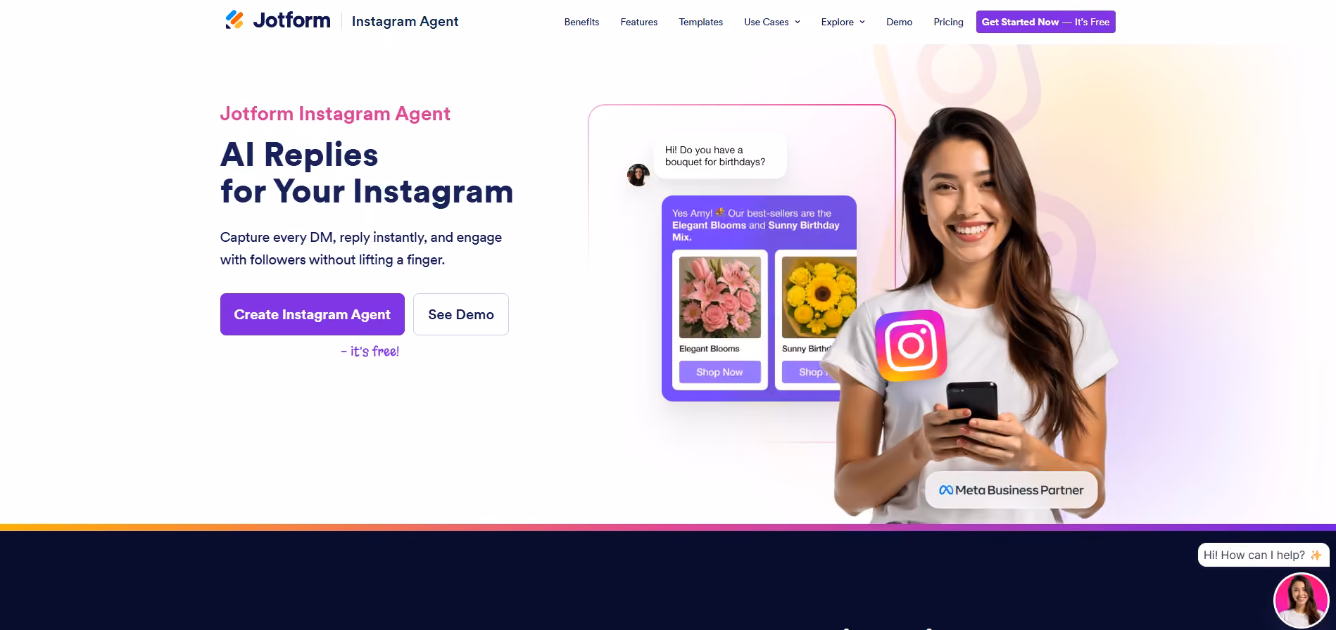 Jotform Instagram Agent's Homepage