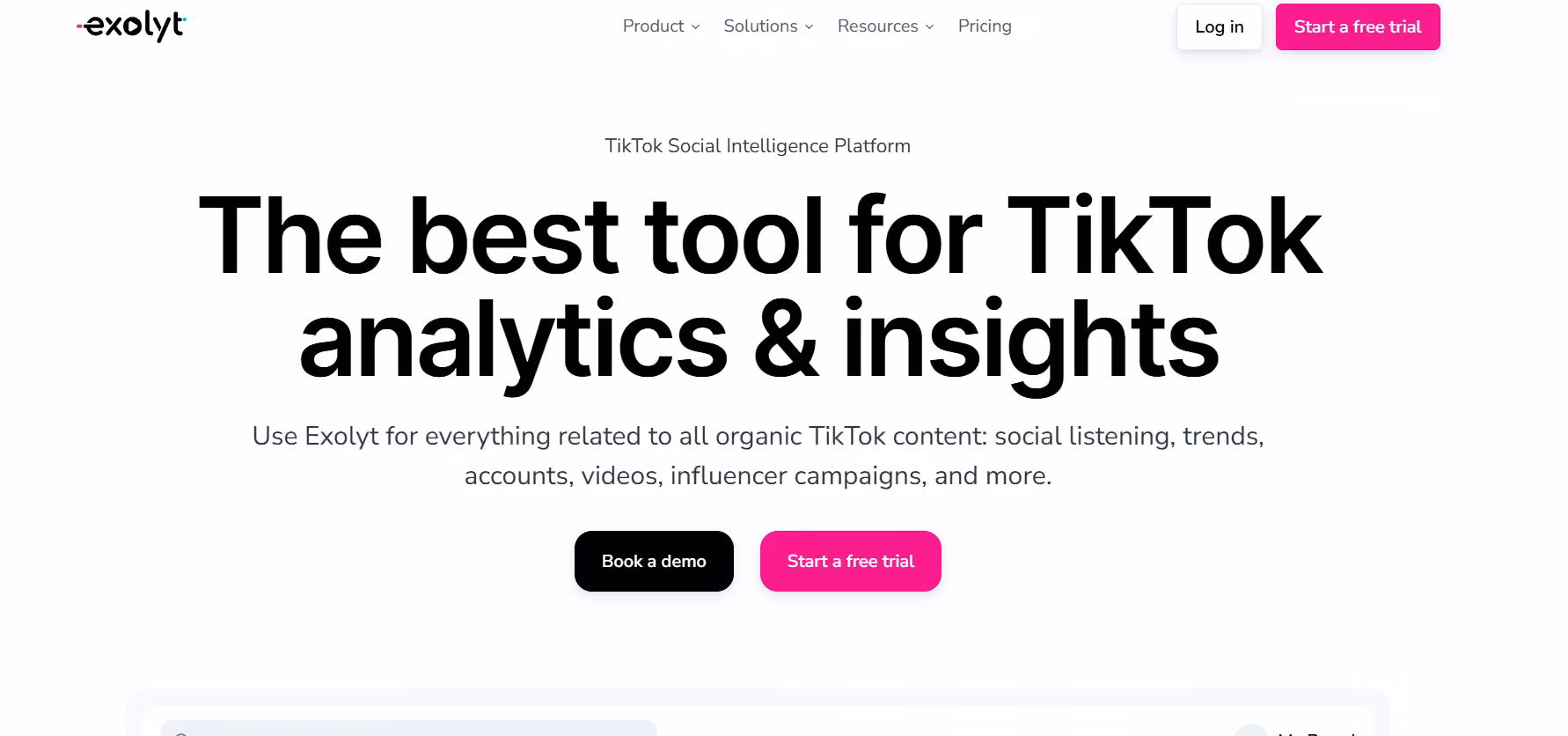 35 Best TikTok Tools to Grow Faster in 2026 (With Pro Tips) 18 Exolyt’s Landing Page