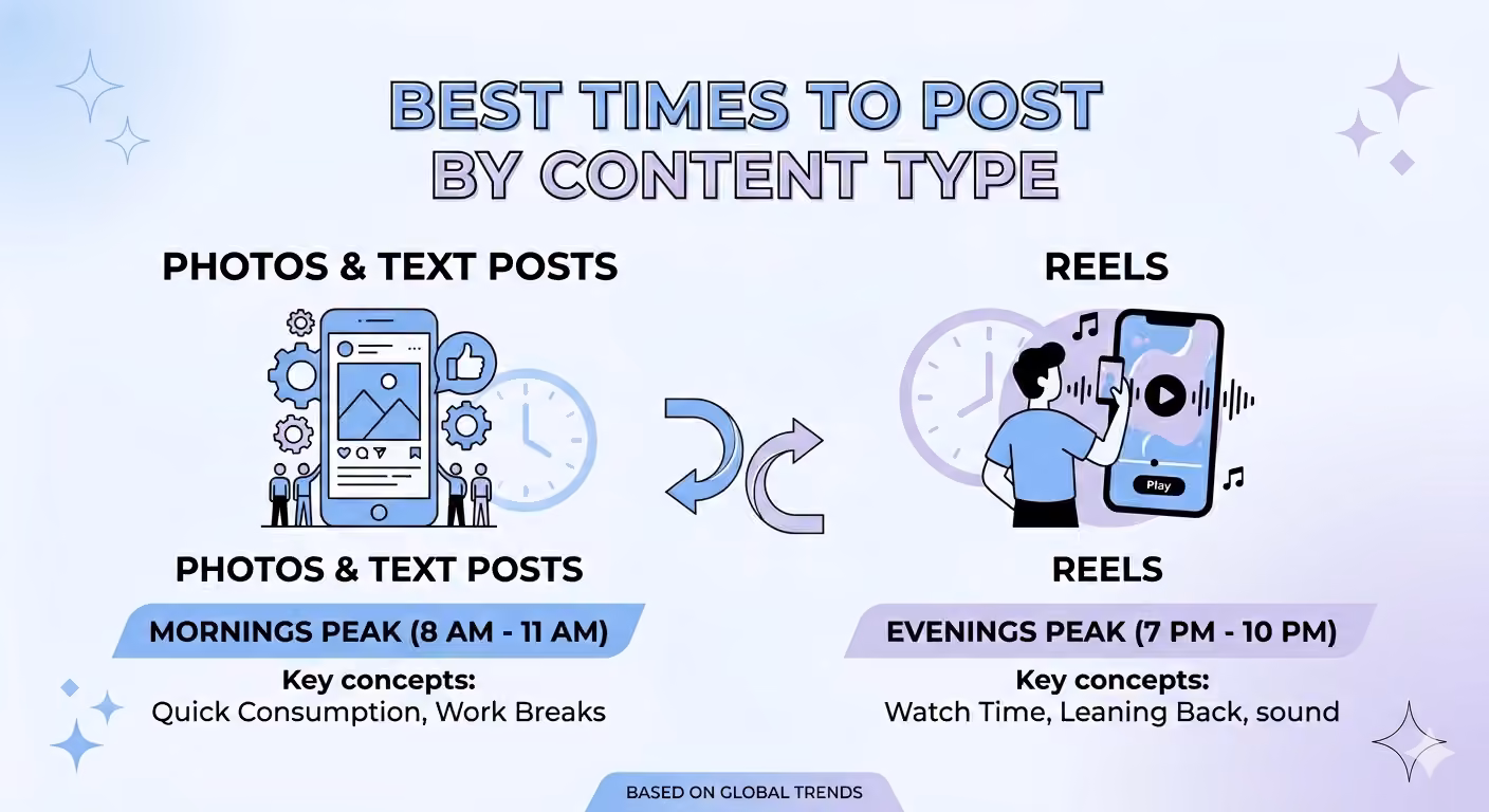 Infographic for Best Time to Post on Facebook by Content