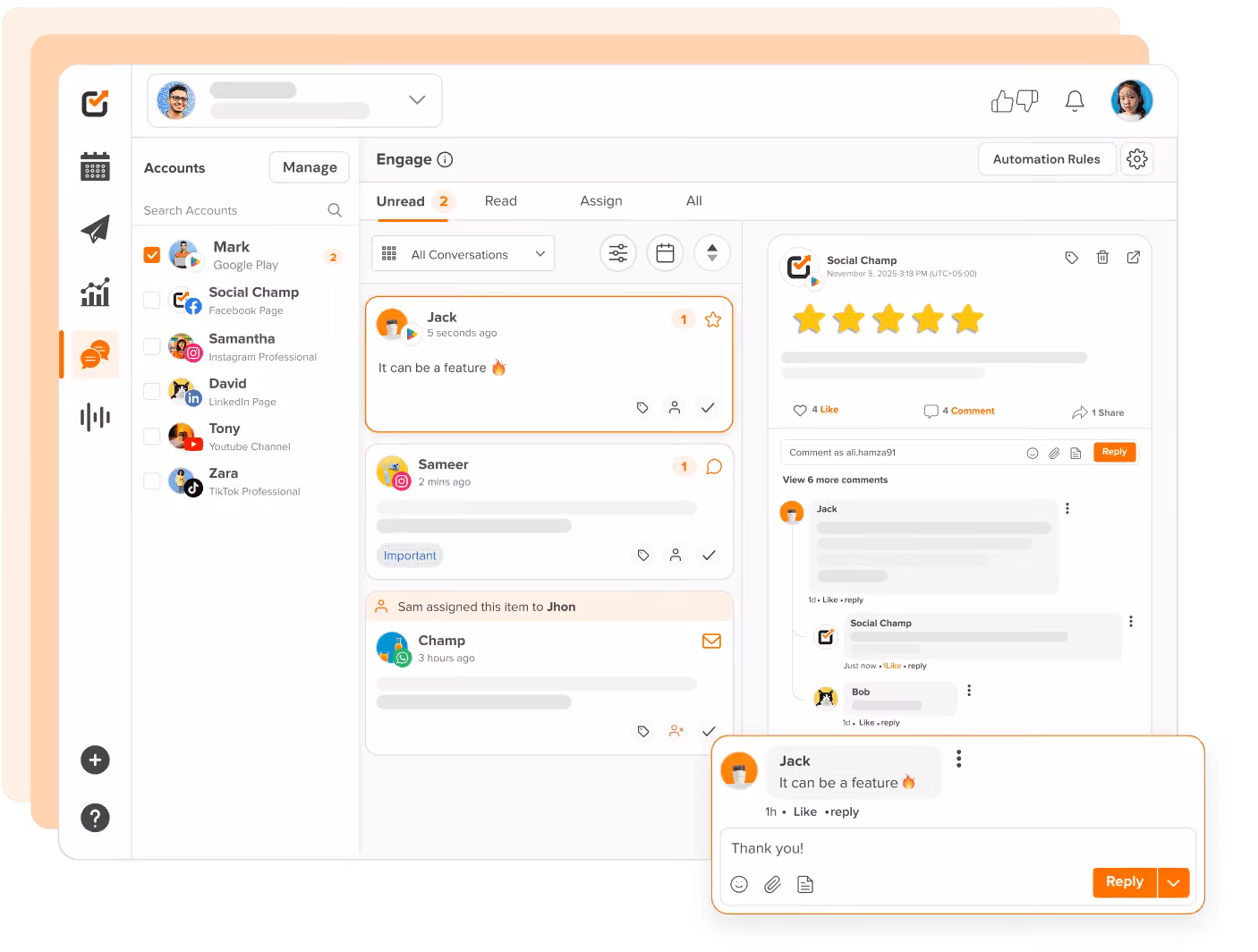 Unified Social Inbox